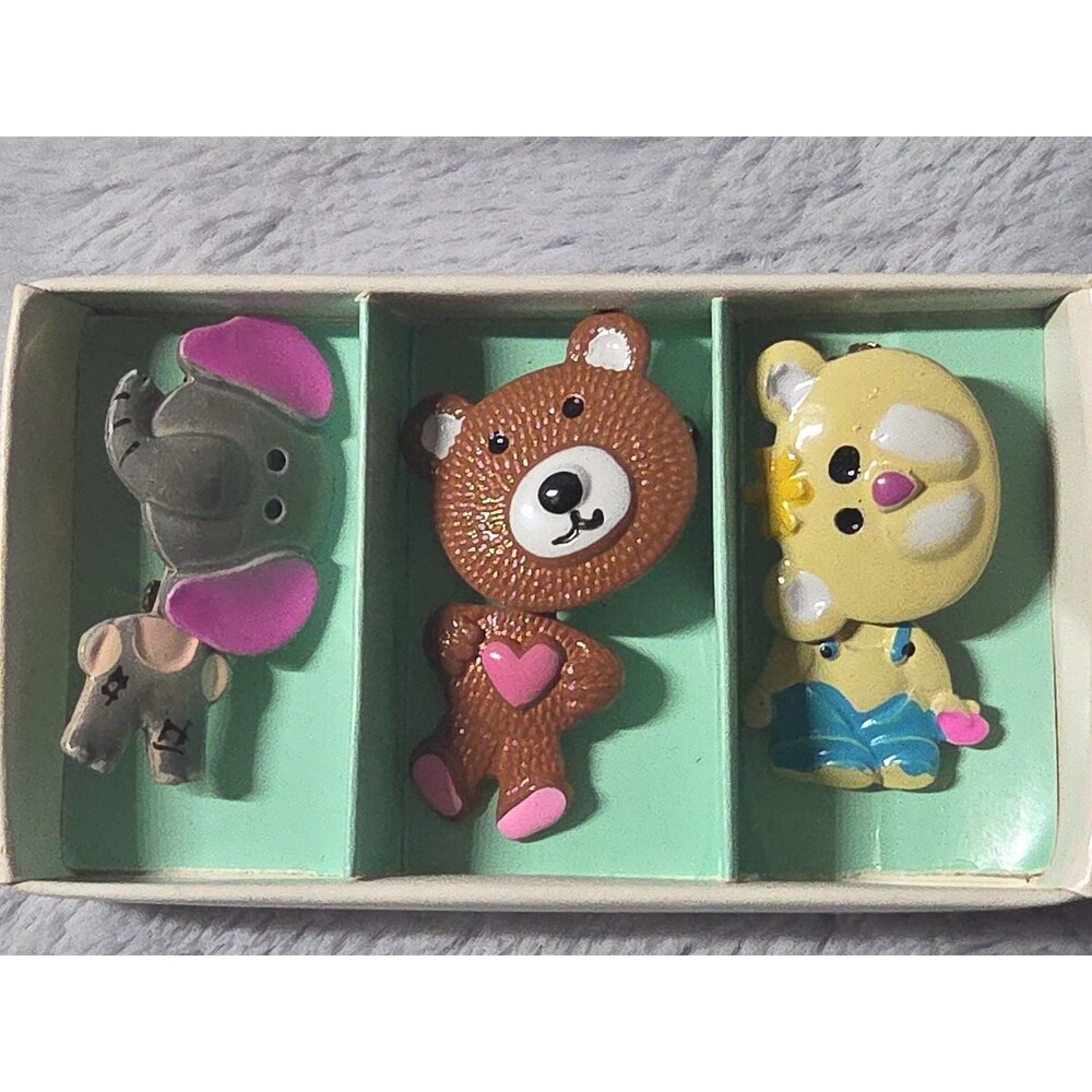 Set of 3 Vintage 1985 Swing N’ Sway Animal Scatter Pins – Kids Jewelry Pre-Owned